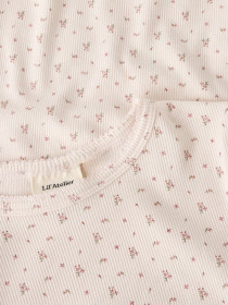 LIL ATELIER Rib Natsæt Gago Almost Mauve Flowers